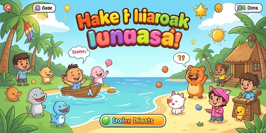 Tampilan awal yang menawan dengan karakter yang dapat disesuaikan.